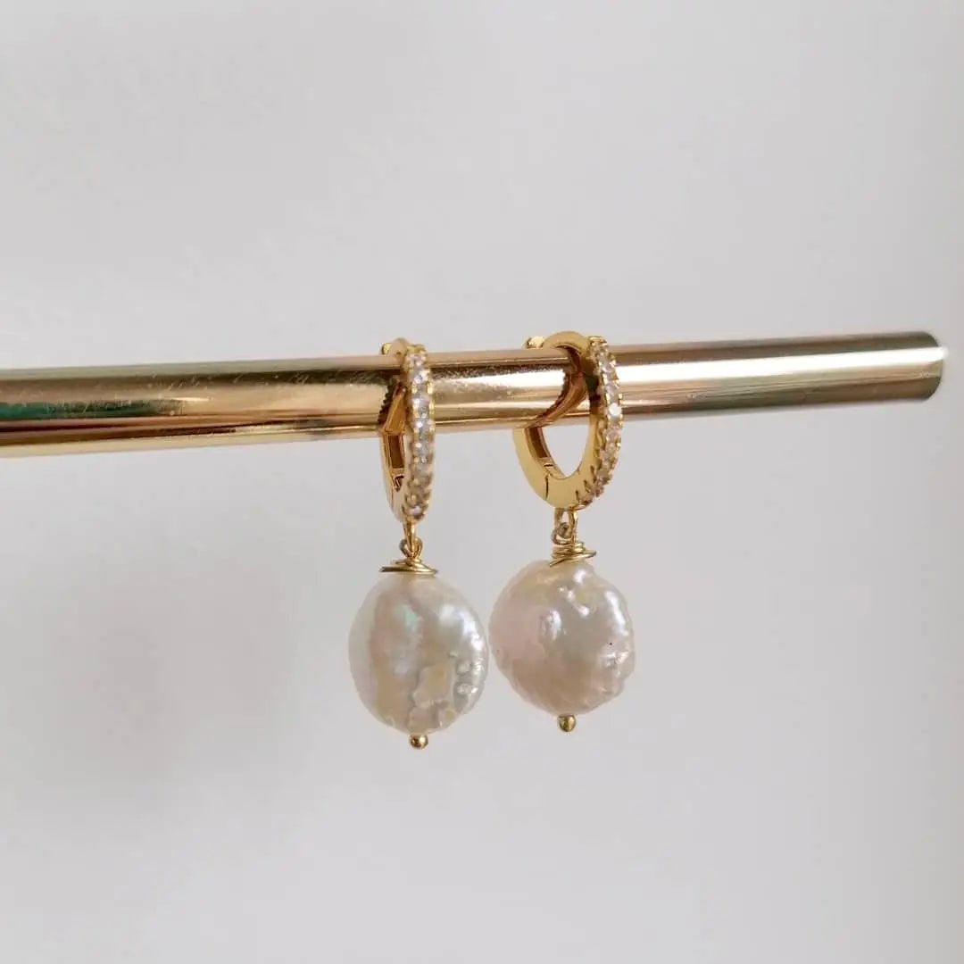 Vita pearl and zirconia earrings