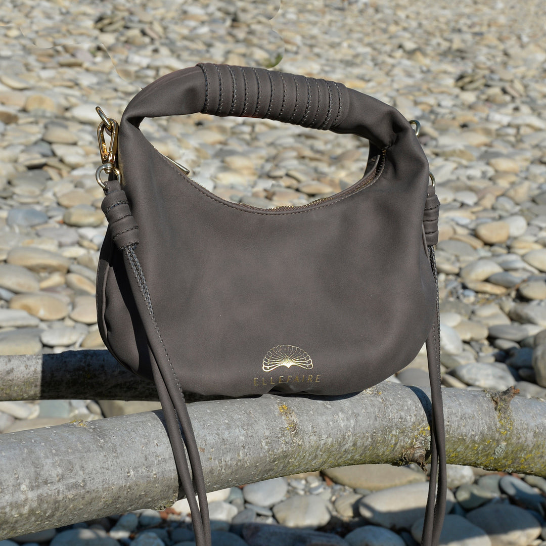 Sienna crossbody handbag made from recycled vegan material in anthracite