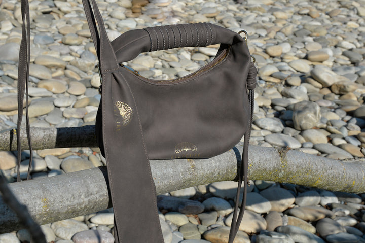 Sienna crossbody handbag made from recycled vegan material in anthracite