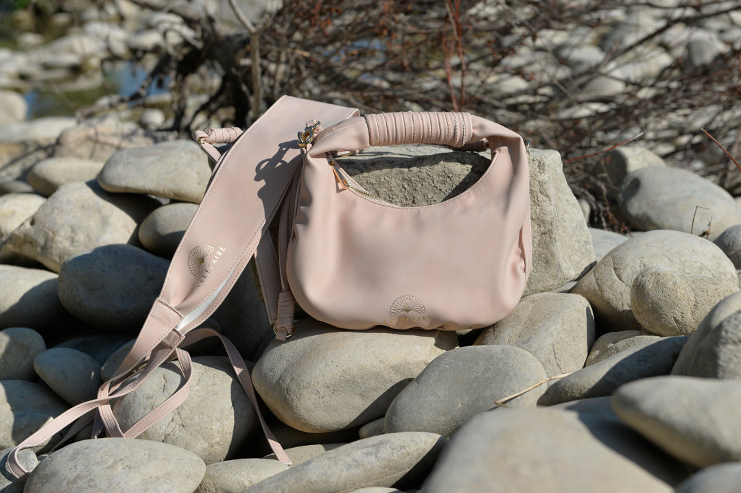 Sienna Crossbody handbag made from recycled vegan material in Soft Light Rose