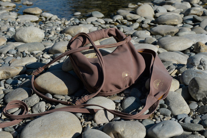 Maila belt made from recycled vegan material in Dark Rose Taupe