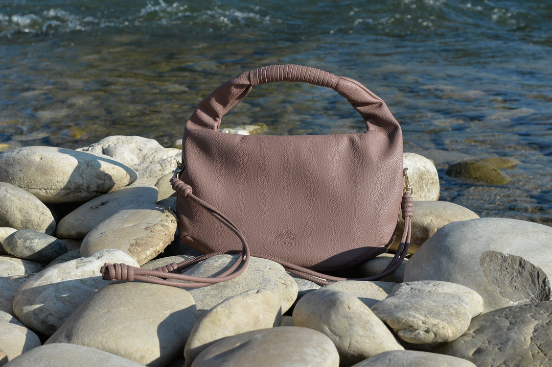 Hanna crossbody handbag made from recycled vegan material in Dark Rose Taupe