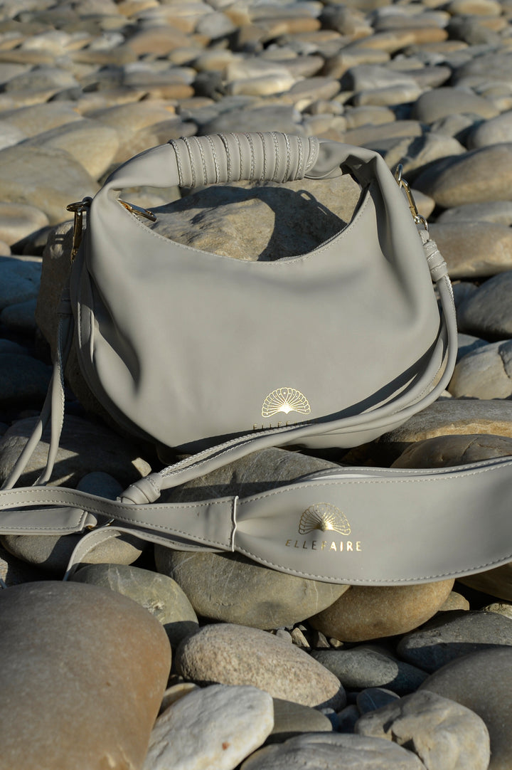 Maila belt made from recycled vegan material in Soft Grey