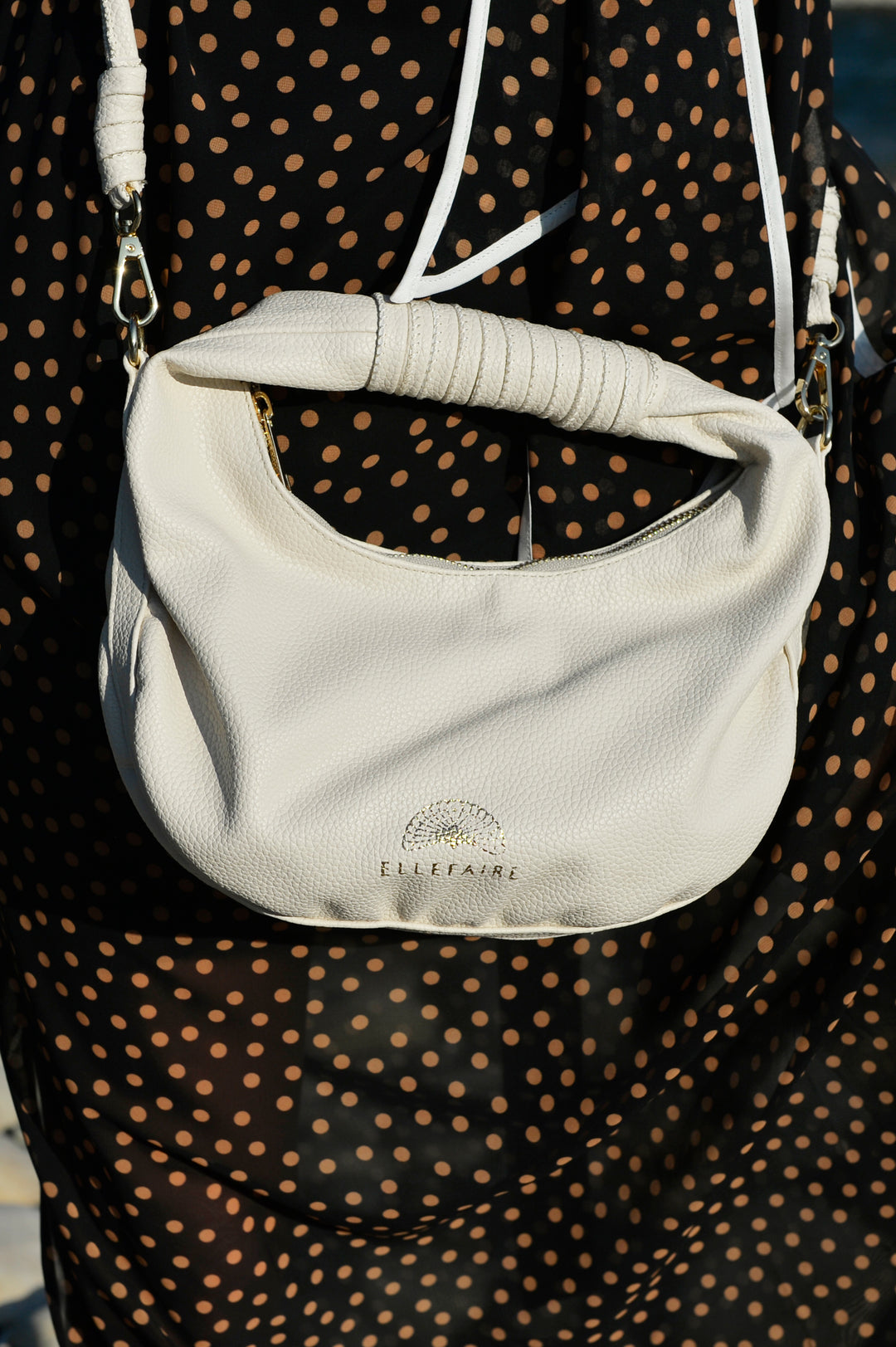 Sienna Crossbody handbag made from recycled vegan material in Crema