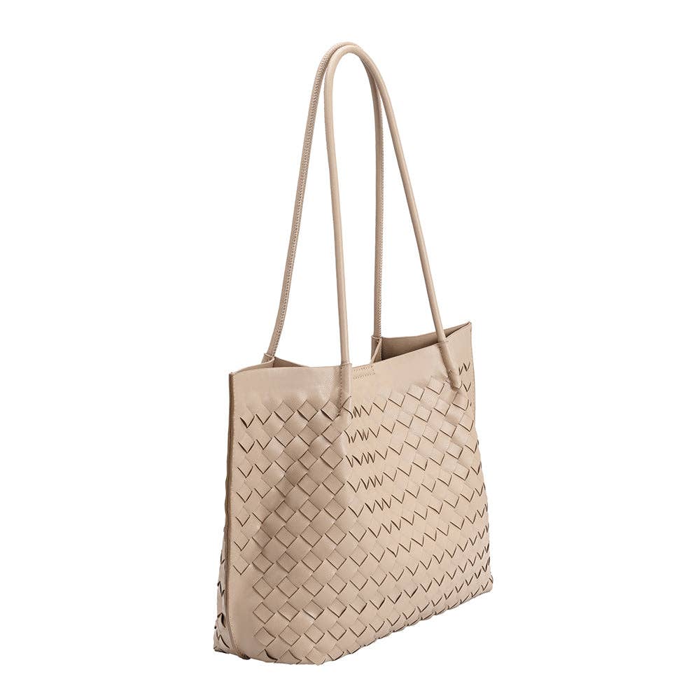 Melie Bianco Victoria Taupe recycled vegan tote bag