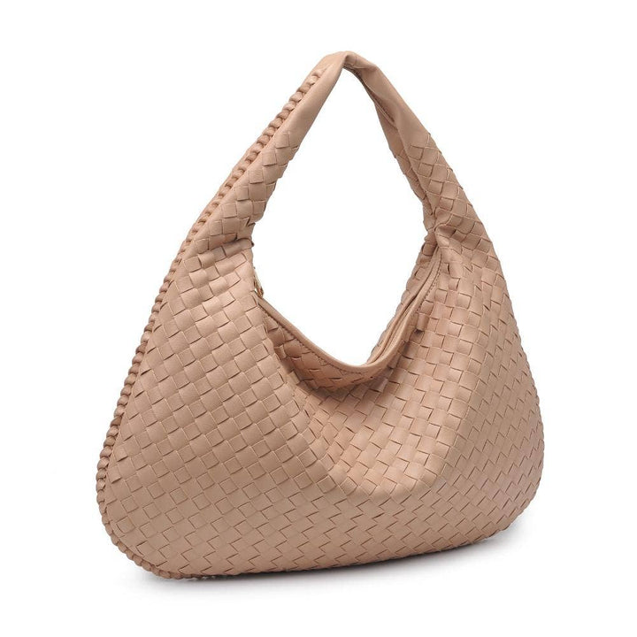 Valeria Hobo shoulder bag made of vegan material in nude