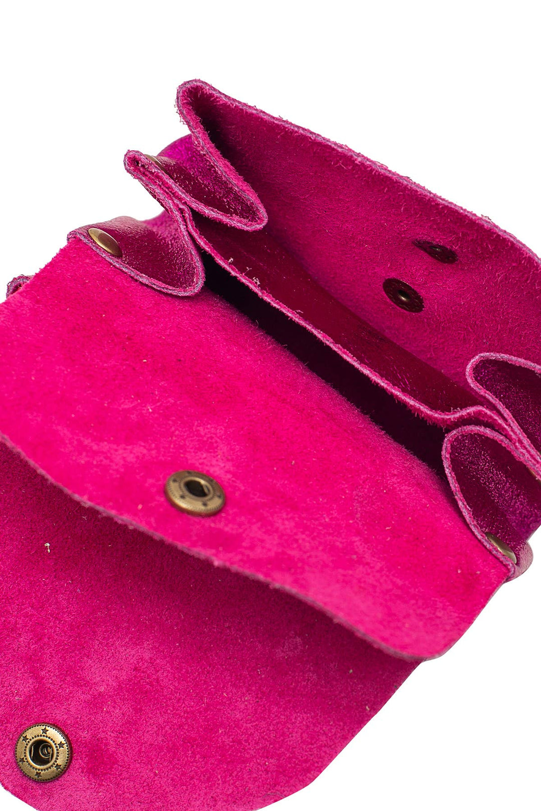 Suzie small leather wallet fuchsia metal