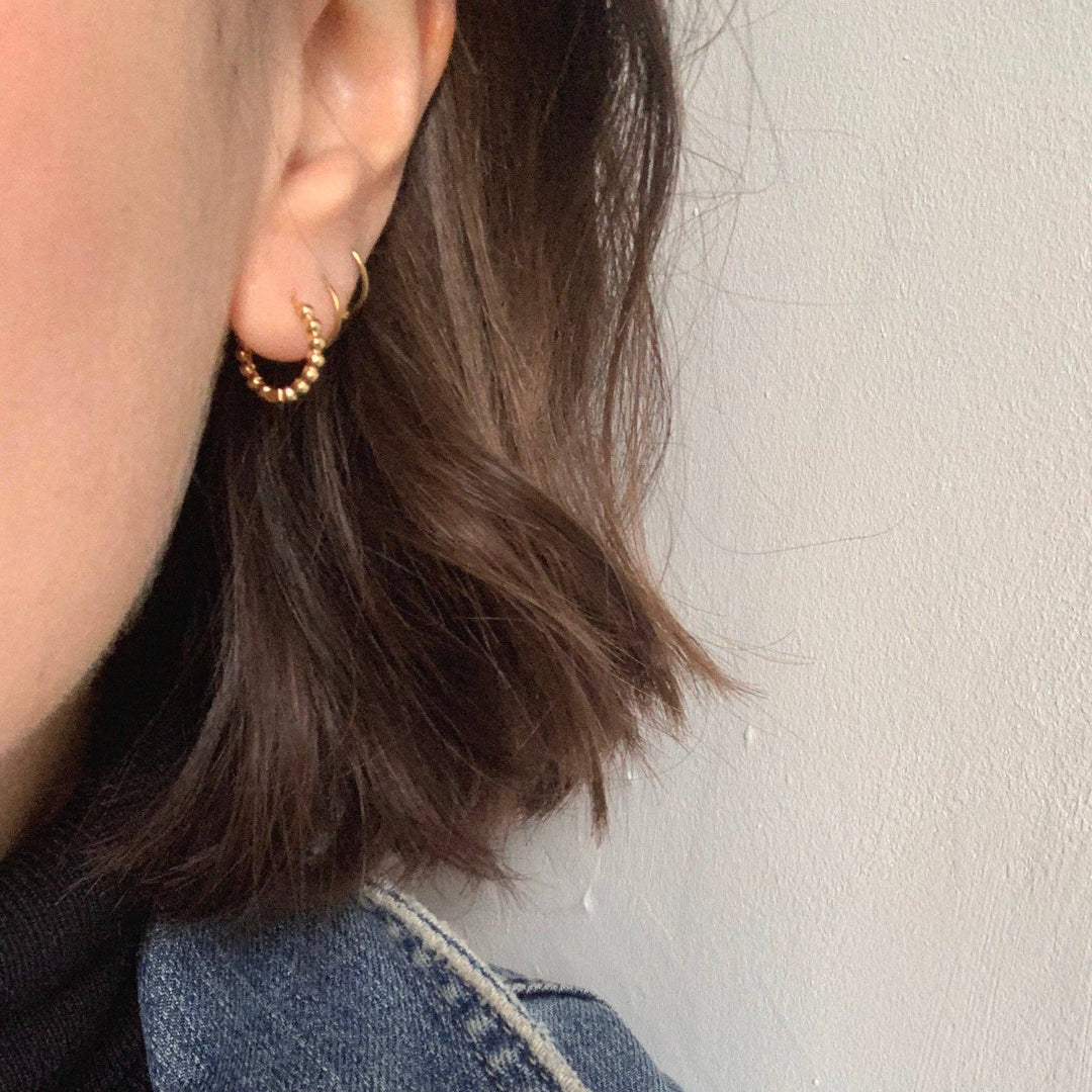 Bubble hoop earrings in gold