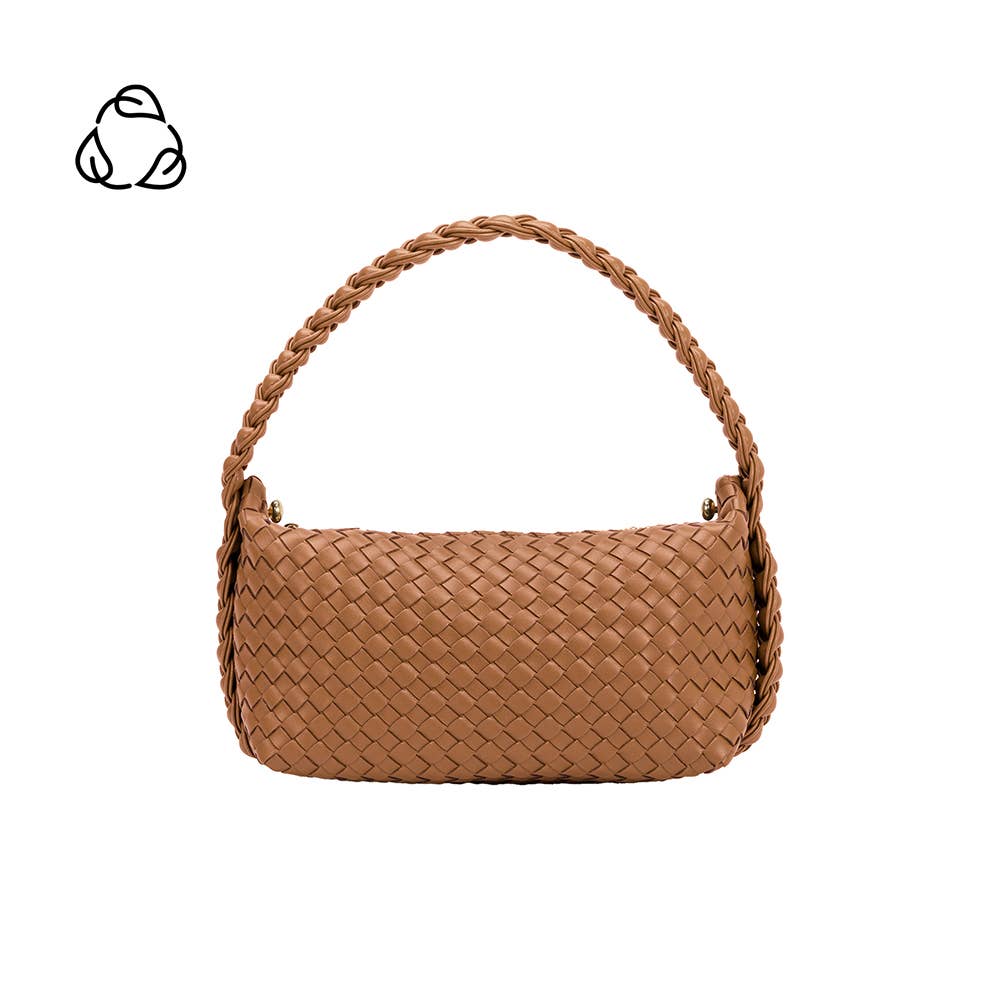 Melie Bianco Alma Tan handle bag made from recycled vegan material