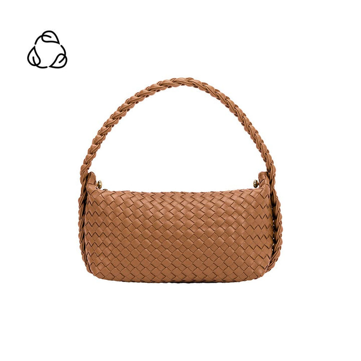 Melie Bianco Alma Tan handle bag made from recycled vegan material