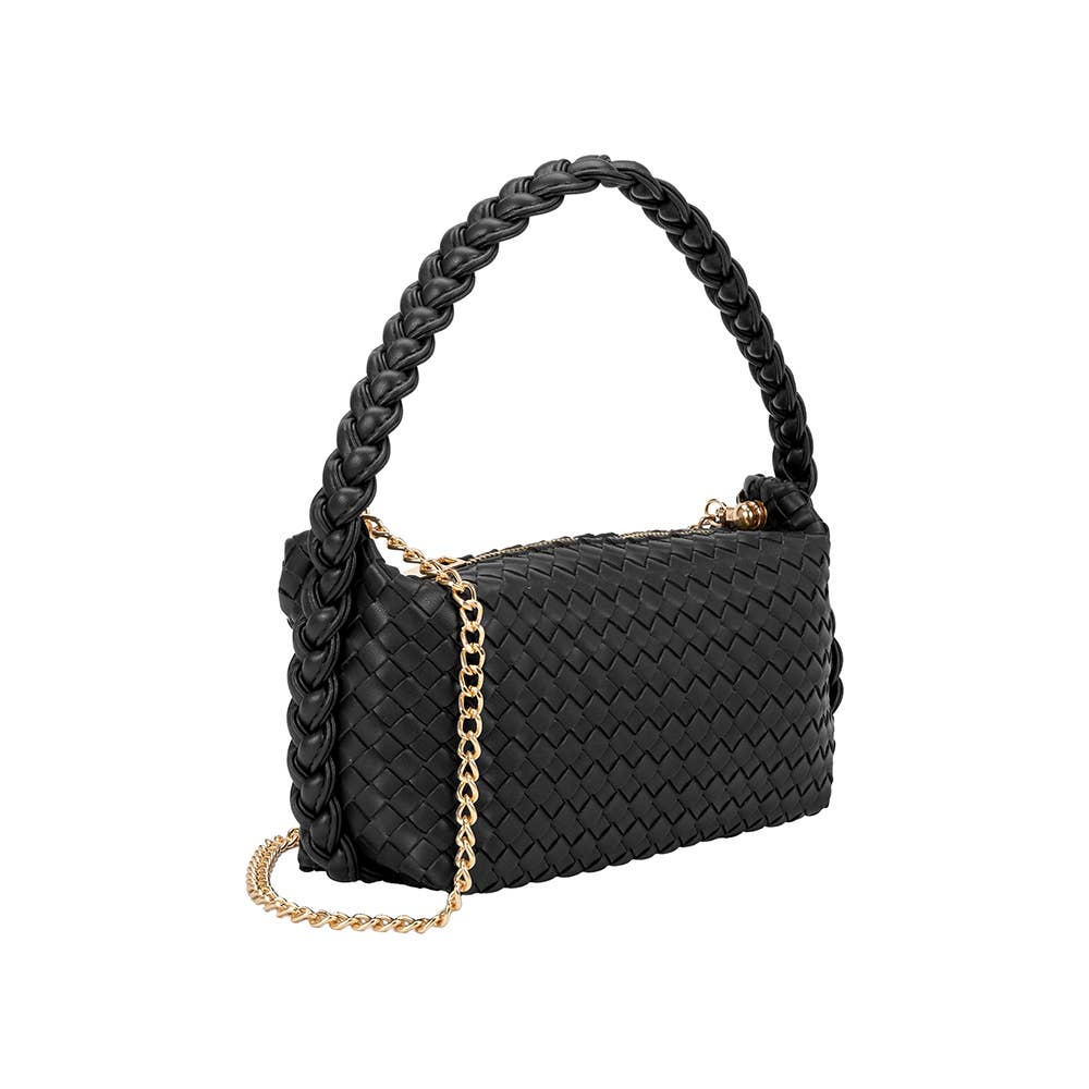 Melie Bianco Alma Black handbag made from recycled, vegan material