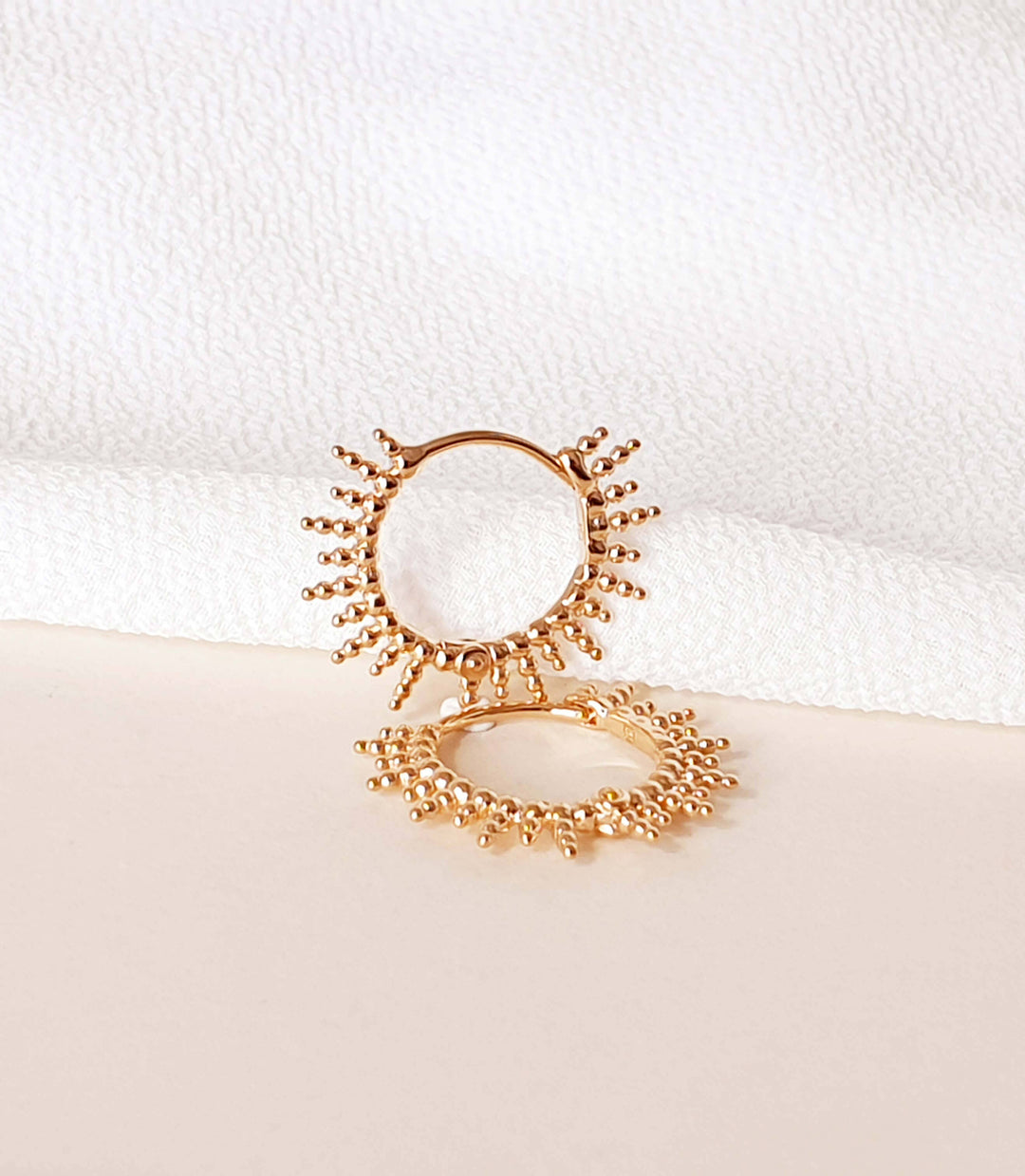 Gold-plated hoop earrings “Sun”