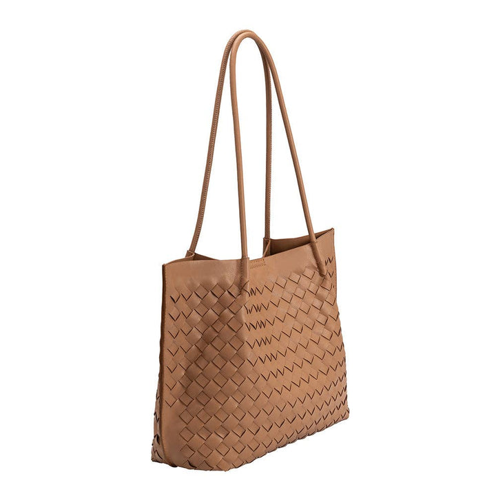 Melie Bianco Victoria Tan recycled vegan tote bag