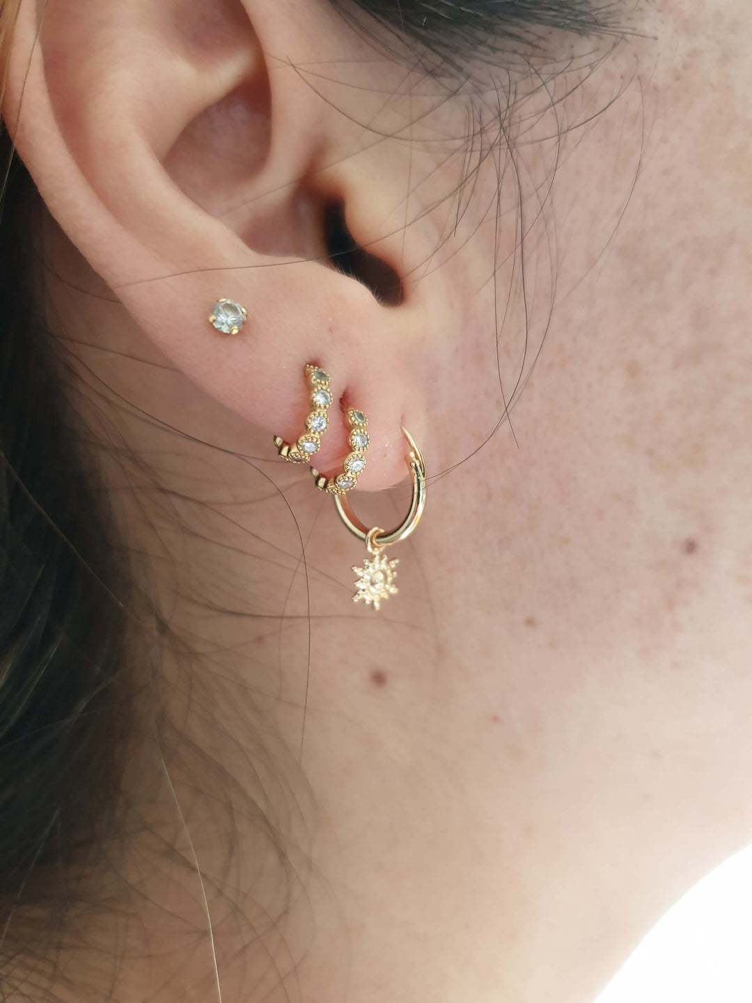 Iva mini hoop earrings with gold plating