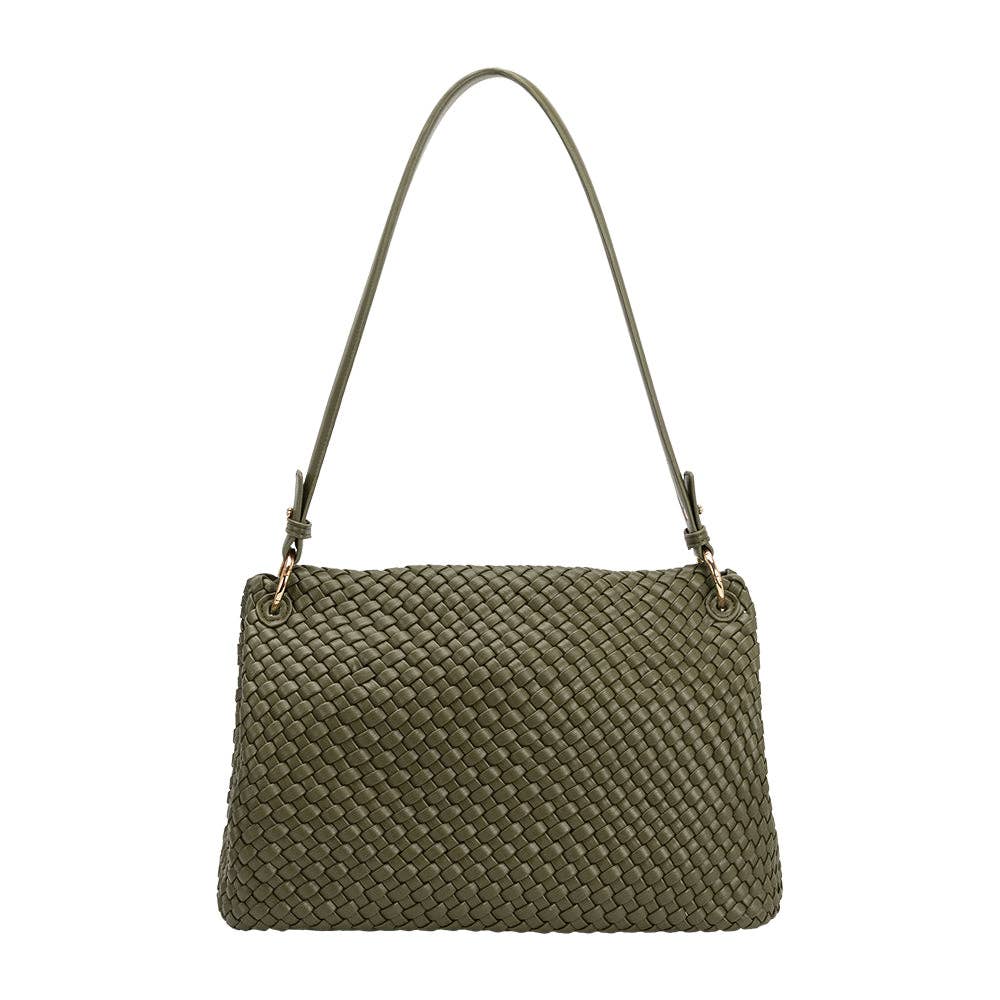 Melie Bianco Natalia Olive recycled vegan shoulder bag