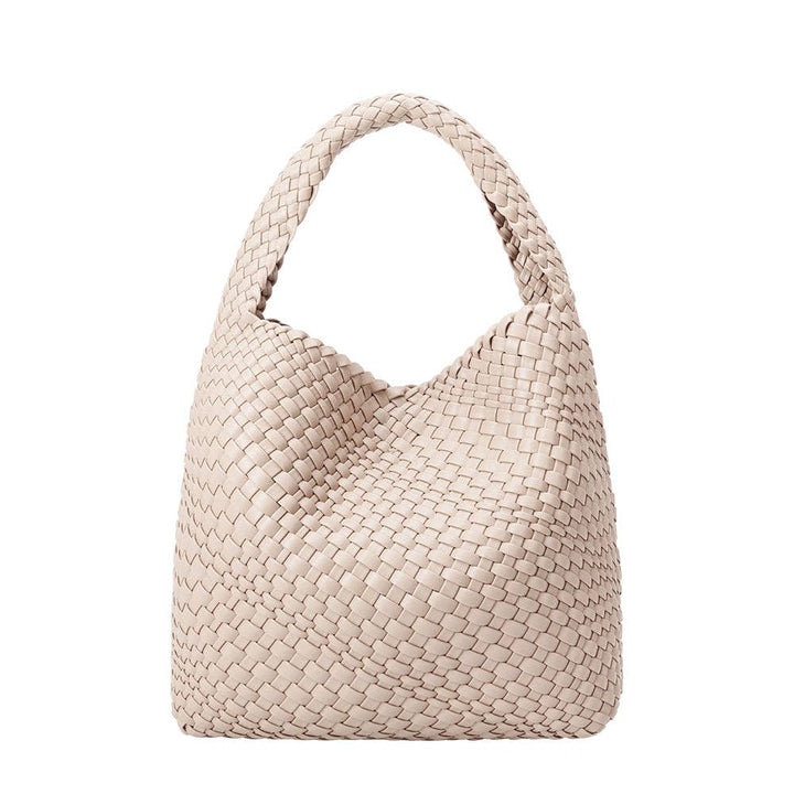 Melie Bianco Johanna large shoulder bag made from recycled vegan material in ivory