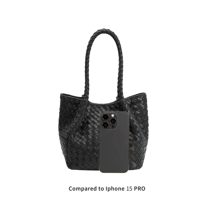 Melie Bianco Anahi Espresso tote bag made from recycled vegan material