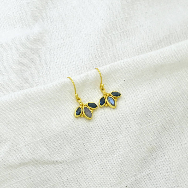 Mina stud earrings gold silver 925 - labradorite &amp; iolite