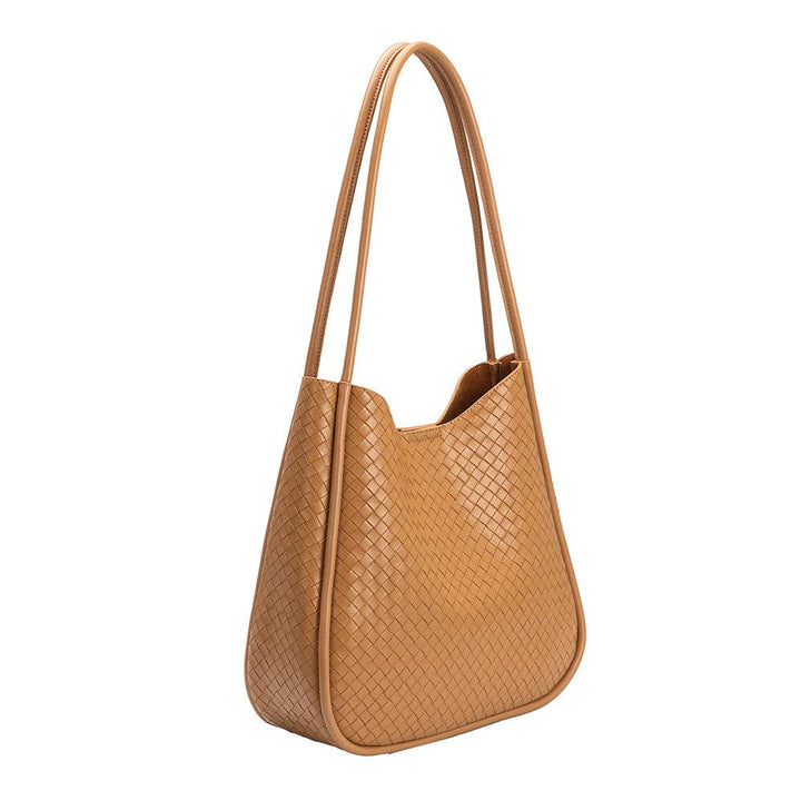 Melie Bianco Mischa Medium shoulder bag made from recycled vegan material in tan