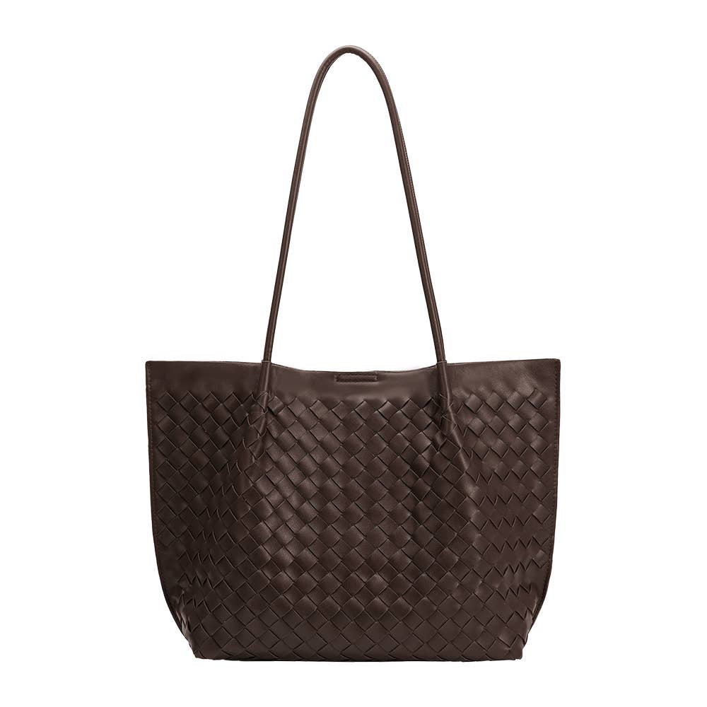 Melie Bianco Victoria Espresso recycled vegan tote bag