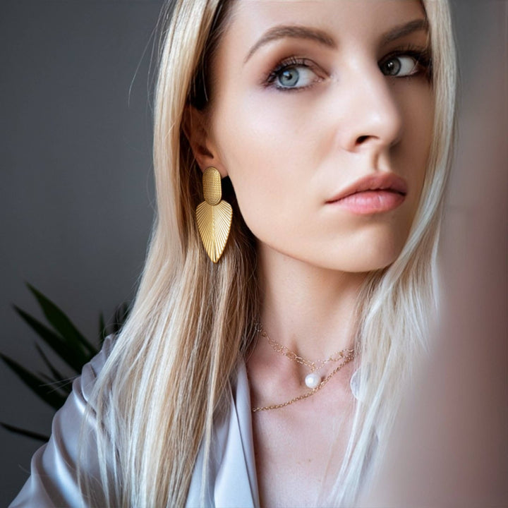 Roma statement earrings with 18k gold plating