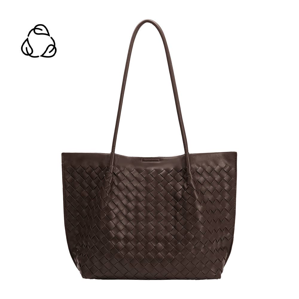 Melie Bianco Victoria Espresso recycled vegan tote bag