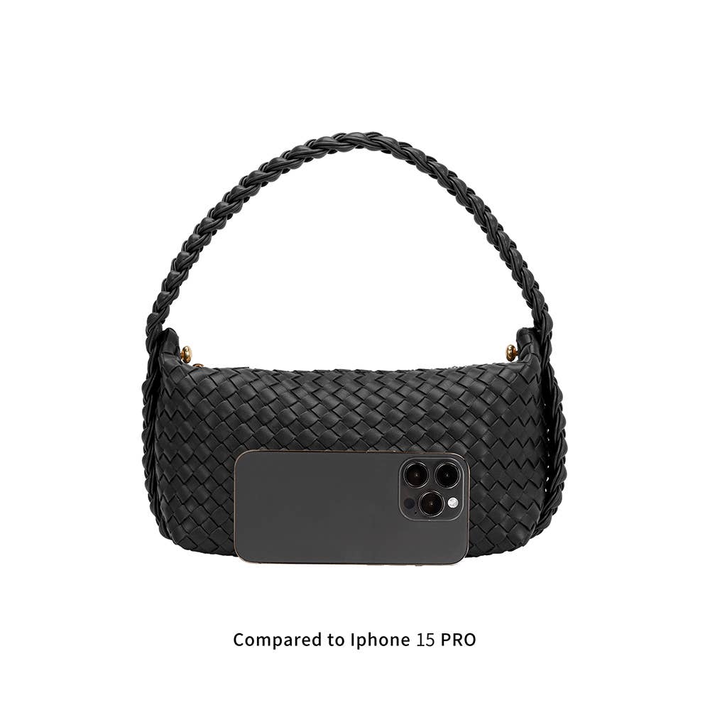 Melie Bianco Alma Black handbag made from recycled, vegan material