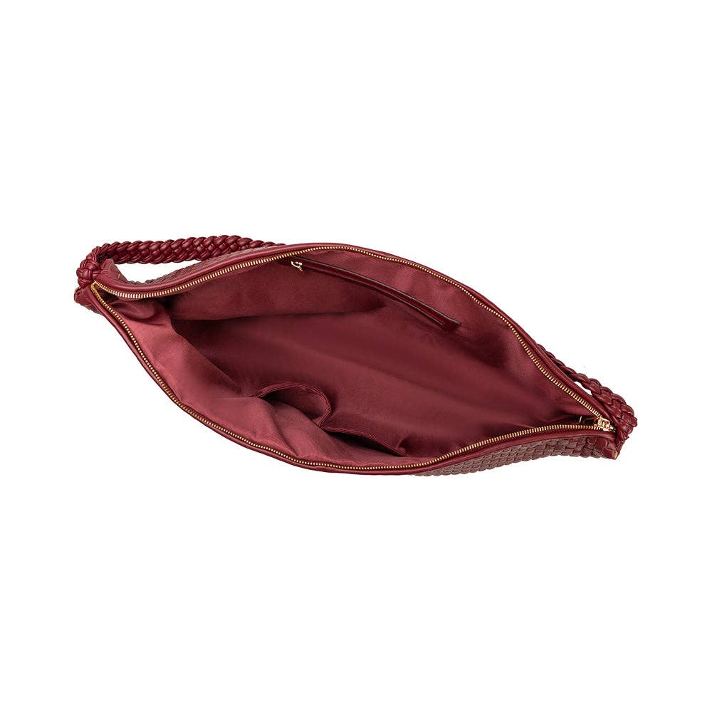 Melie Bianco Raquel Cranberry XL Schultertasche aus recyceltem Material