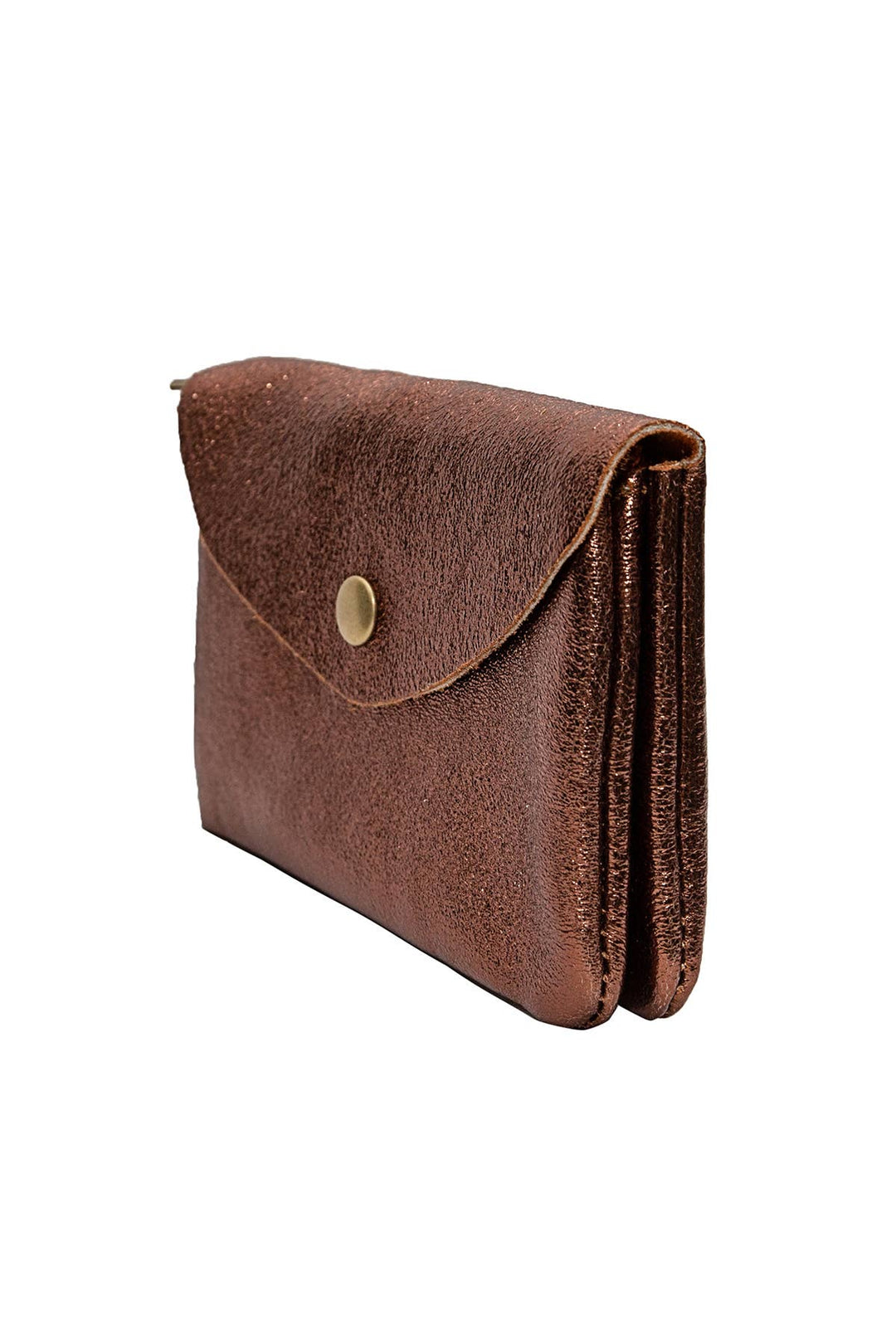 Mela small leather wallet bronze