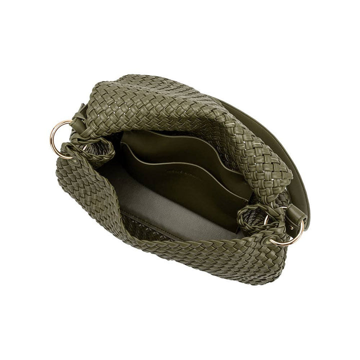 Melie Bianco Natalia Olive recycled vegan shoulder bag