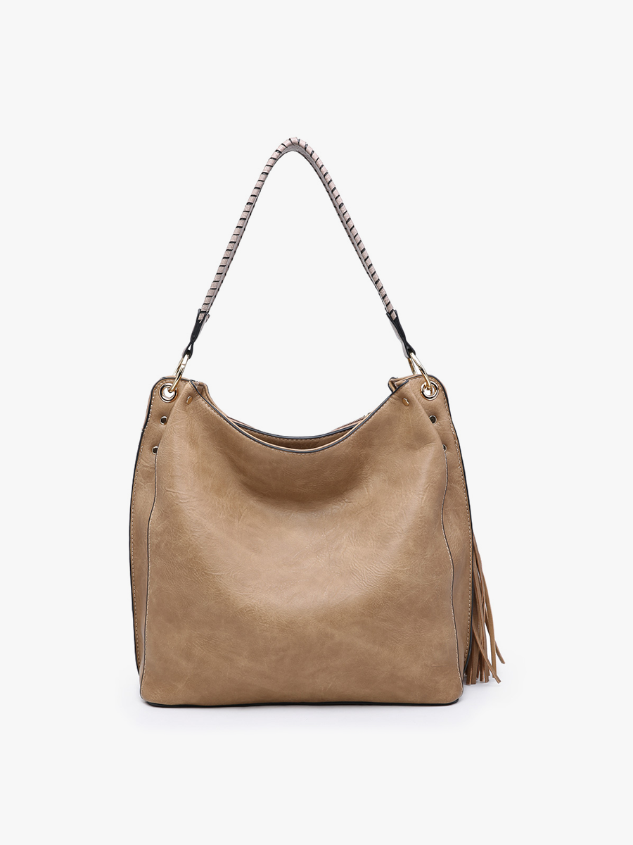 Bernstein vegane Hobo Bag in Khaki