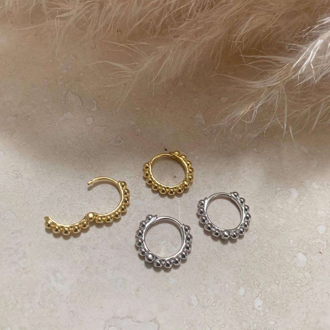 Bubble hoop earrings in gold