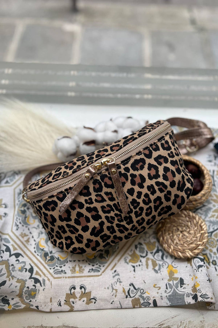 Ella Taupe Leopard Belt Bag