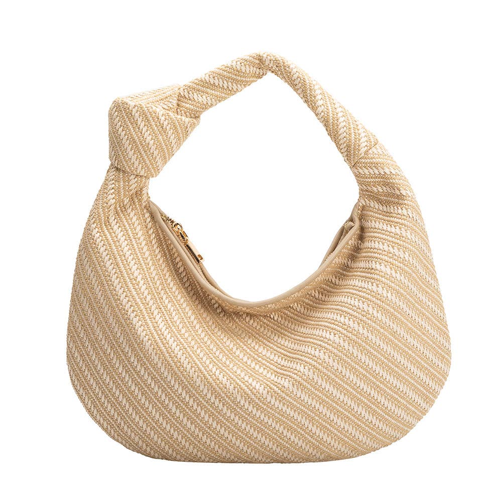 Melie Bianco Brigitte Große Schultertasche in Natural Raffia