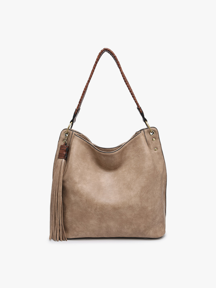 Bernstein vegane Hobo Bag in Khaki