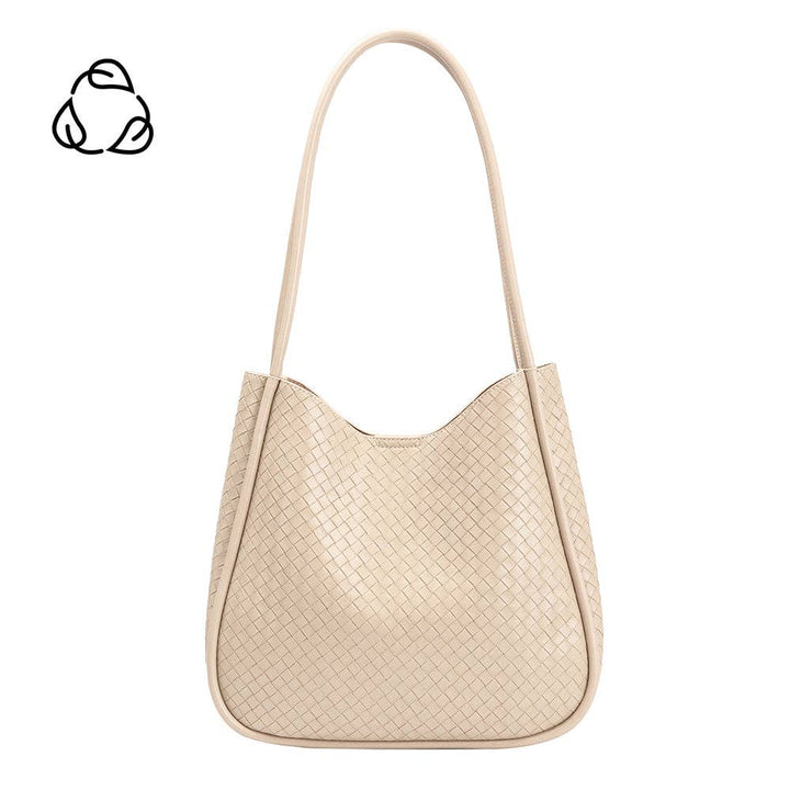 Melie Bianco Mischa Medium shoulder bag made from recycled vegan material in Bone