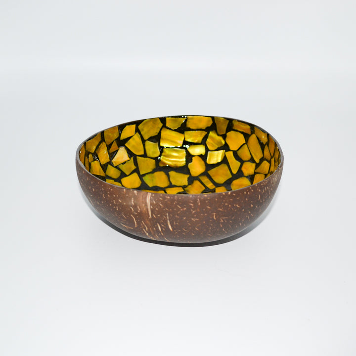 Coconut Shell Yellow Square, Mother of Pearl