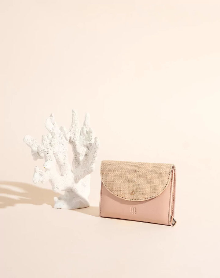 Vic Raffia Rose wallet