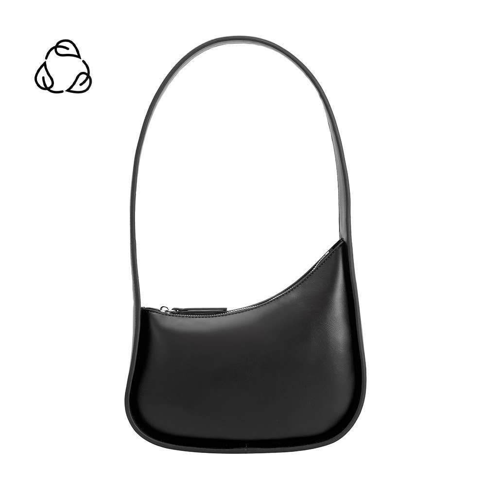 Willow vegan shoulder bag made from recycled vegan material in black 