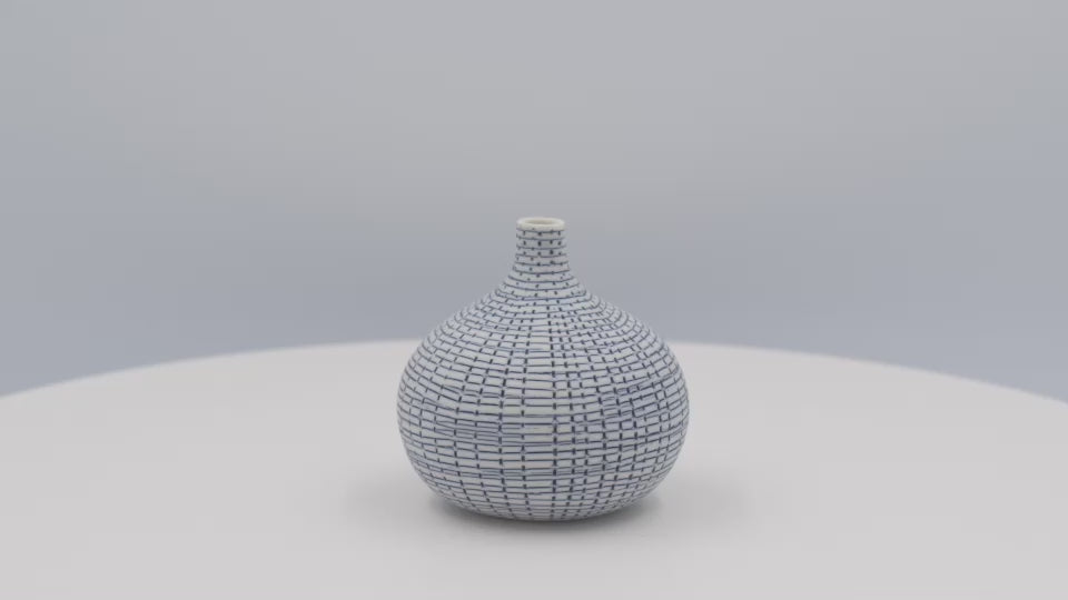 Mini Blue Congo bud vase in porcelain ceramic