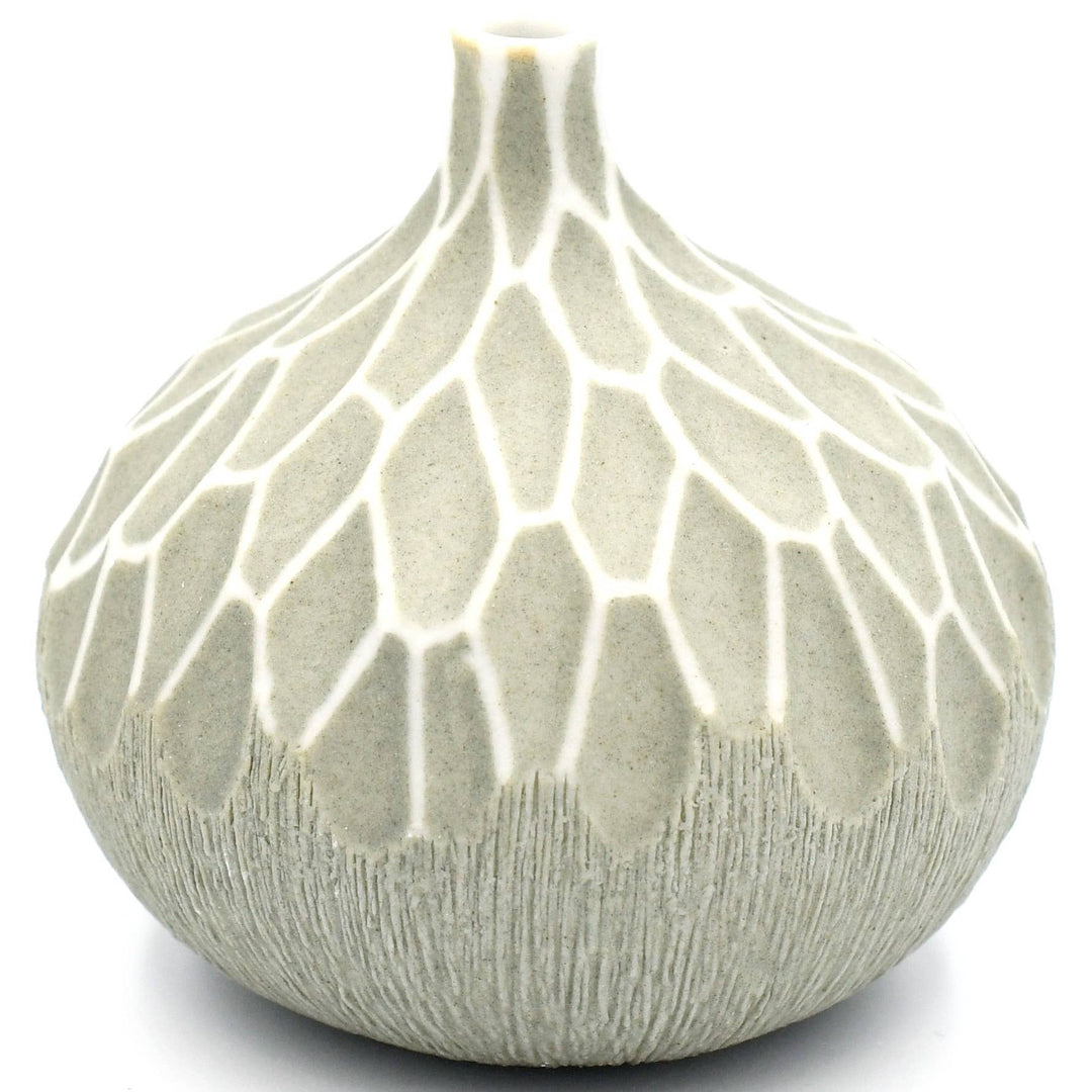 Mini Light Gray bud vase in porcelain ceramic