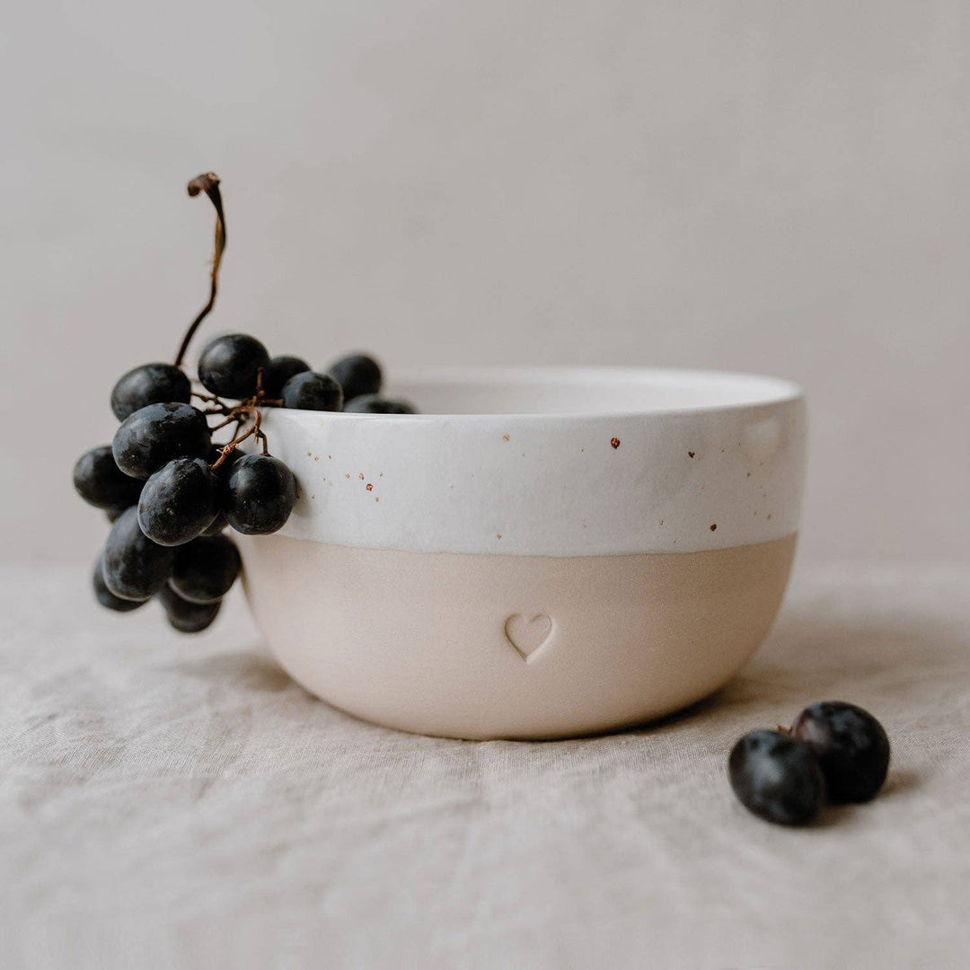 Loving, handmade bowl with a heart