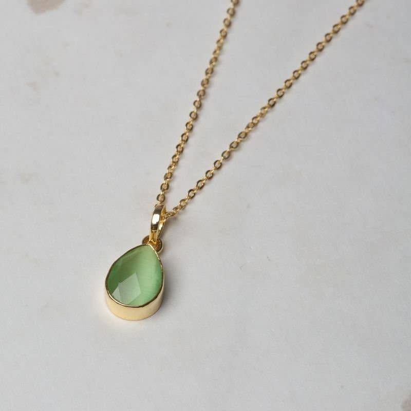 Noble necklace with pendant Cimacio Pulida light green